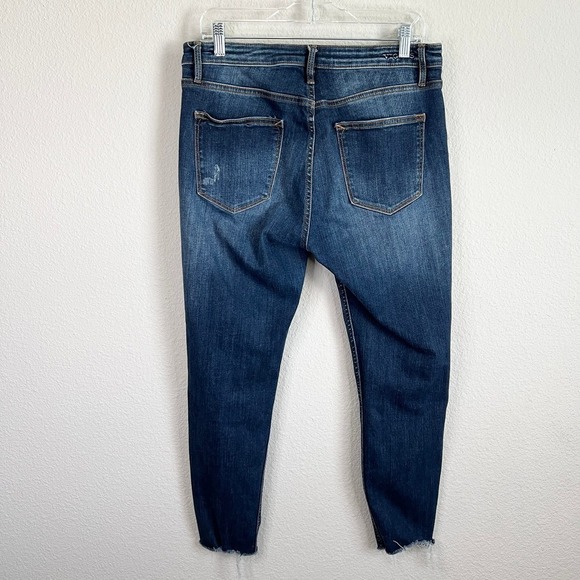 Vigoss Marley Jeans Women's 32 Skinny Leg Mid Rise Distressed Dark Wash Stretch - Picture 3 of 7